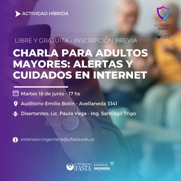 Charla para adultos mayores: "Alertas y cuidados en Internet"
