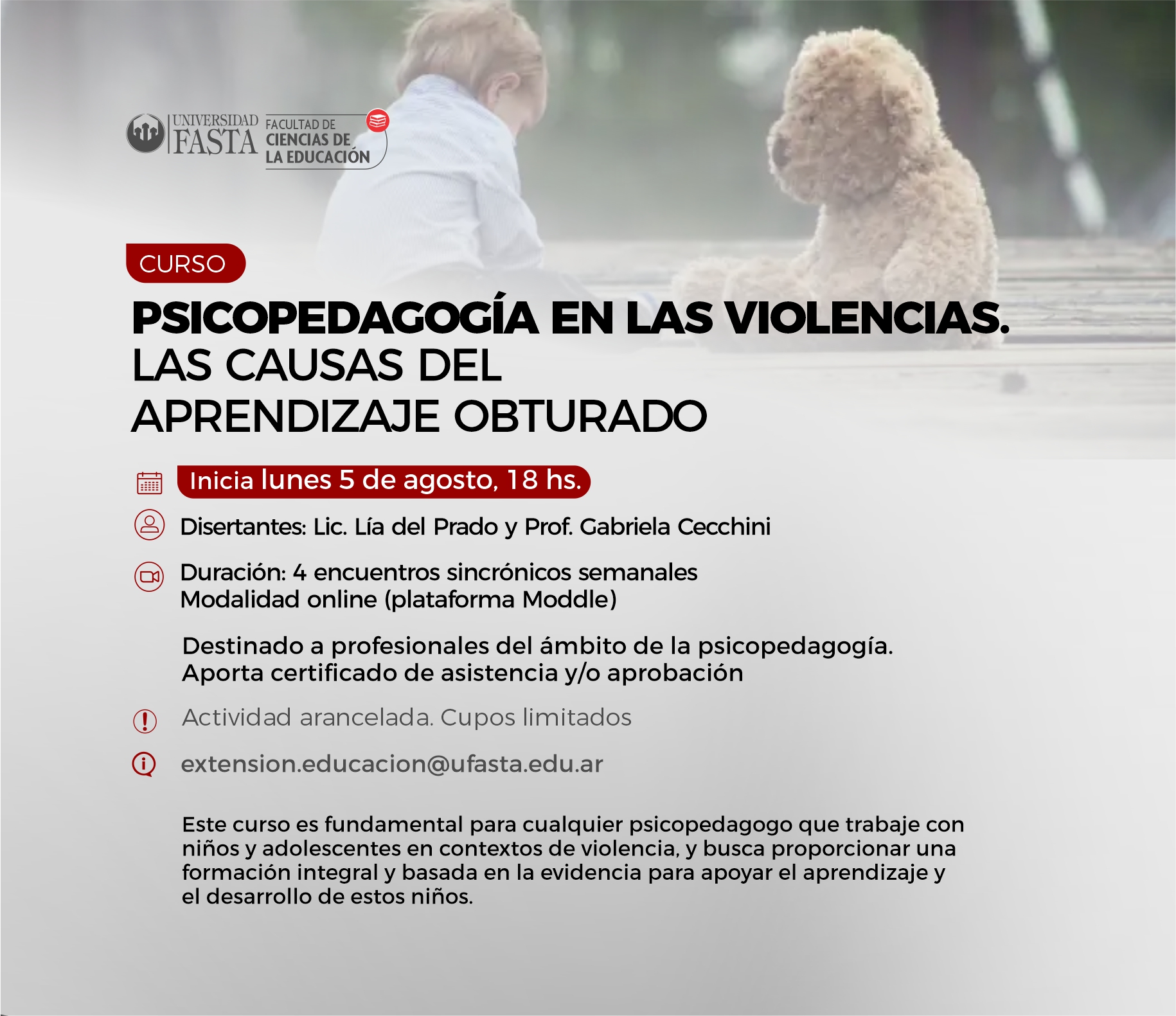 Curso de Psicopedagogía en las Violencias.  Las Causas del Aprendizaje Obturado