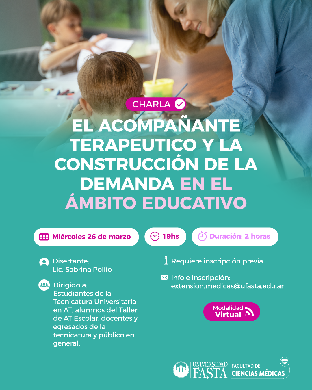 Charla: "El AT y la Construcción de la Demanda en el Ámbito Educativo"