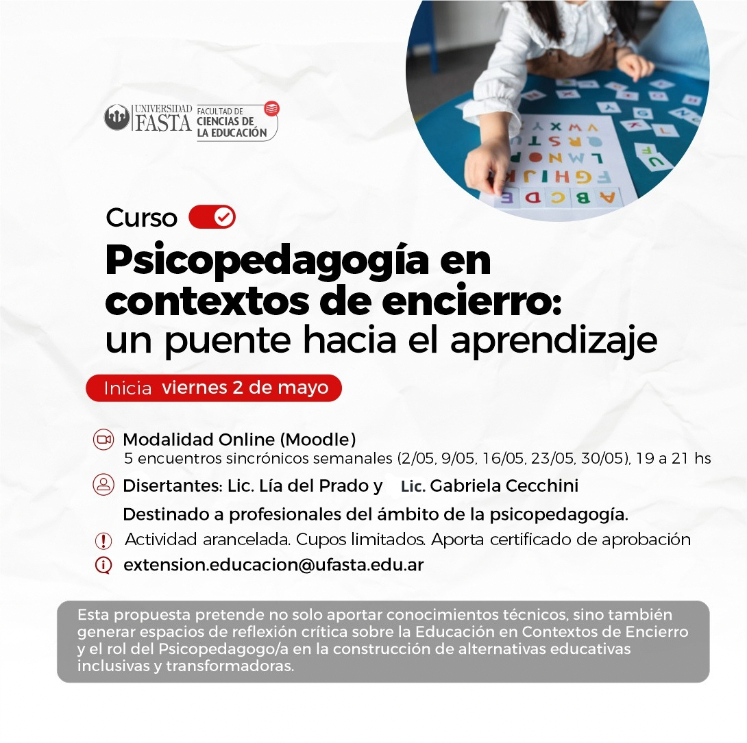 Curso de de Psicopedagogía en Contextos de Encierro: un Puente hacia el Aprendizaje
