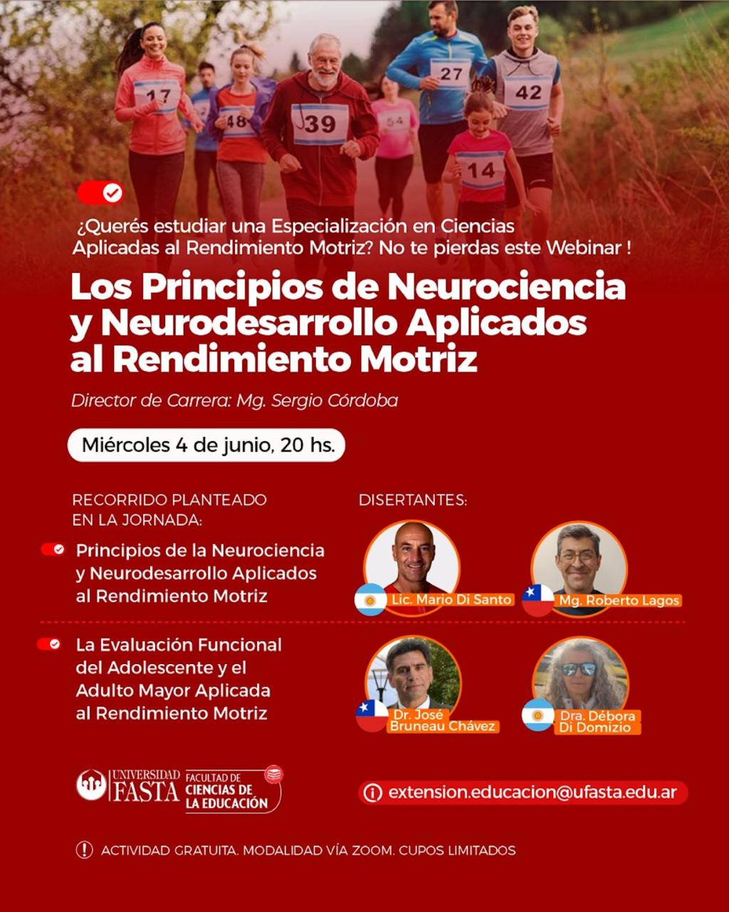 Jornada sobre Neurociencia, Neurodesarrollo y Evaluación Funcional en el Adolescente y el Adulto Mayor Aplicados al Rendimiento Motriz