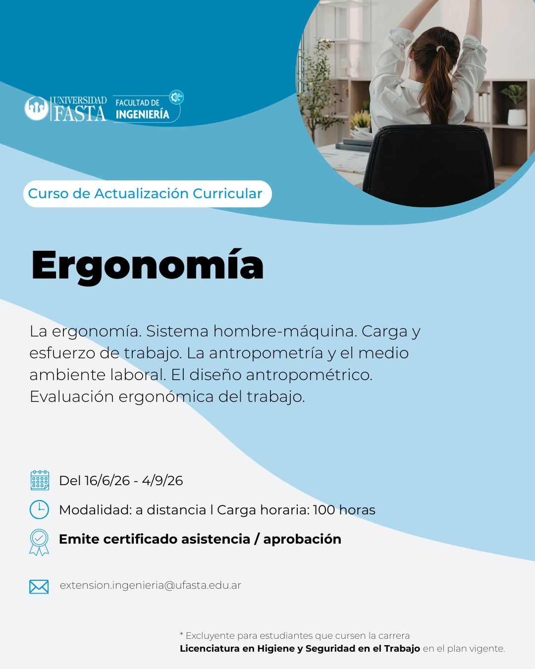 Curso de Actualización Curricular - Ergonomía
