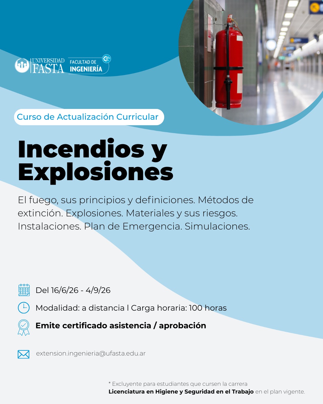 Curso de Actualización Curricular - Incendios y Explosiones