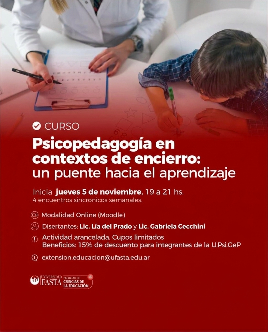 Curso de de Psicopedagogía en Contextos de Encierro: un Puente hacia el Aprendizaje